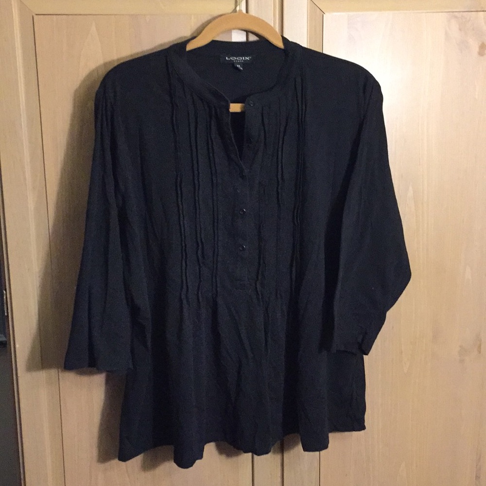 3/4 sleeve black top